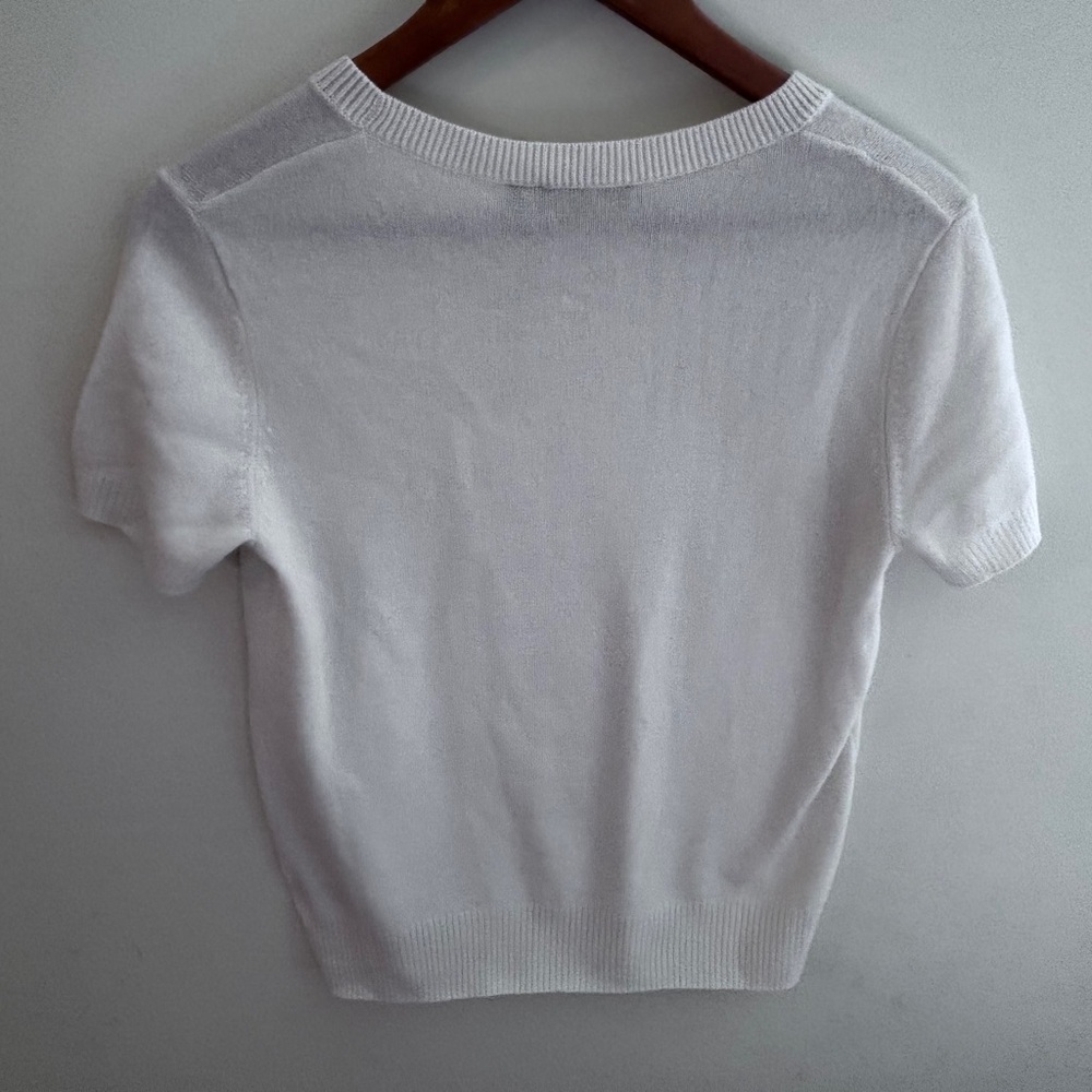 Cashmere NWT Theory 100% Cashmere Ivory T-shirt Size: Medium - Picture 5 of 5